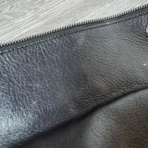 Patricia Nash Valerie Leather Foldover Wristlet Clutch Black Minimalist FLAW thumbnail 12