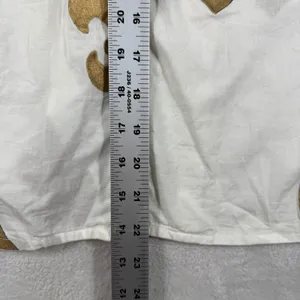 STARK X White Gold Fleur de Lis Metallic Cotton Button Front Blouse Small thumbnail 4