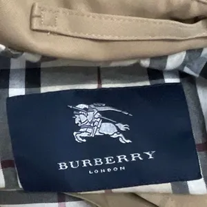 Burberry Women's Tan Long Sleeve Collared Button Down Midi Coat Jacket Size L thumbnail 4