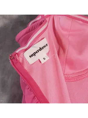 superdown emmie mesh mini dress pink ruched bodycon Revolve Size S thumbnail 5