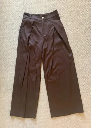Source Unknown Wide Leg High-Waist Pants in Dark Brown thumbnail 1
