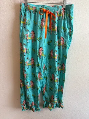 Jayes Studio Zebra Print Pajama Set Short Sleeve Button Down Top Cropped Pants thumbnail 4