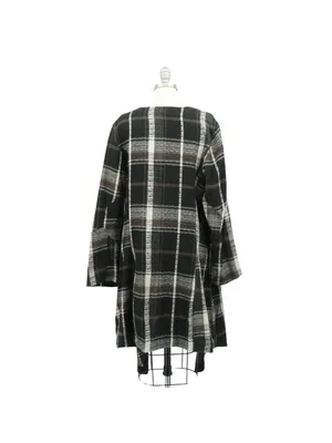 Animale Plaid Asymmetrical Wrap Wool Cardigan Lagenlook Jacket 44 US 12 thumbnail 4