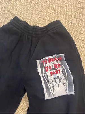 Boys Lie Till Death Do Us Part Black Wide Leg Sweatpants | XS thumbnail 3