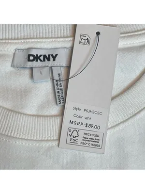 DKNY Dogs & The City Novelty Graphic cotton fleece sweatshirt Grunge White Sz L thumbnail 5