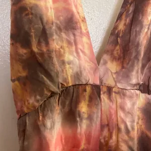 Nectar clothing Brown & Pink Tie Dye Romper M Medium Bust 34” 36” Viscose thumbnail 3