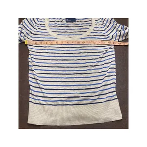 Vintage 2009 American Eagle Blue Stripe Boat Neck Sweater Top L thumbnail 5