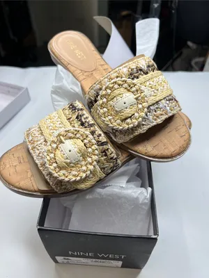 Nine West Women's Poland Woven Slip-On Flat Sandals Size 6M thumbnail 4