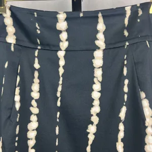 Ann Taylor Skirt Women 6 Navy Cream Abstract Print A-Line Pockets Career Work thumbnail 3