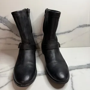 J. Jill Wmn Black Leather Groupie Boots Sz 8.5 Classic Closet Staple Minimalist thumbnail 2