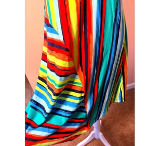 Soft Surroundings Happy Place Dress Womens Small Multi NWT Striped V-Neck‎ Midi thumbnail 9