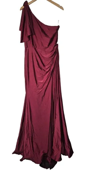 Cynthia & Sahar‎ *Flawed* Mermaid Dress with Slight Train in Cabernet CS108 XL thumbnail 1
