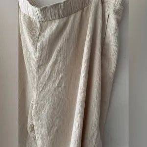 Abercrombie & Fitch Cream Textured Pull On Wide Leg‎ Beachy Pants thumbnail 5