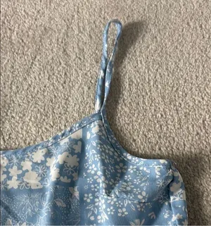 Altar'd State Blue and White Floral Top thumbnail 3