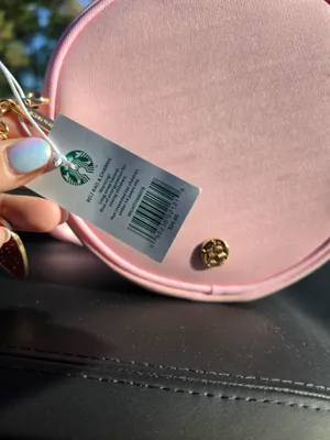 Starbucks Pink Round Cross Body Bum Bag Pouch with Strawberry Charm NwT Summer thumbnail 3