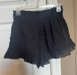 Black forever21 Ruffle Swiss dot Smocked Waist Shorts. Never worn thumbnail 1