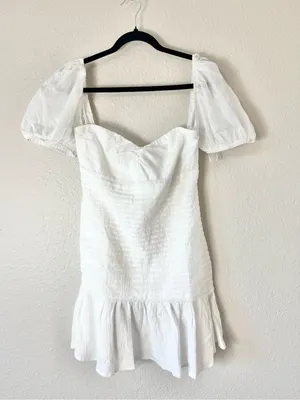 Hello Molly White St.Cloud Smocked Mini Dress Size 8 thumbnail 2