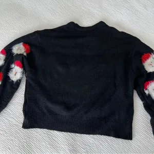 Christmas sweater black crop knit stretch size Small holiday thumbnail 9