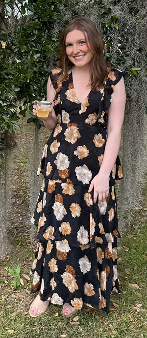 Lulus Dress Maxi Floral Black thumbnail 1