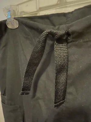 Cherokee workwear black wide leg scrub pants thumbnail 2