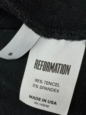Reformation Black Stretch Baby Tee Shirt Women’s Small thumbnail 3