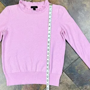 J. Crew Women’s Pink Ruffle Mock Turtleneck Sweater XS thumbnail 5