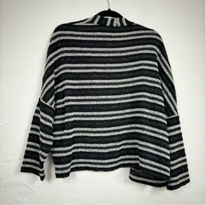 Madewell Grey Striped Slouchy Cardigan Sweater Womens Xs/S Oversized Boxy Boho thumbnail 5