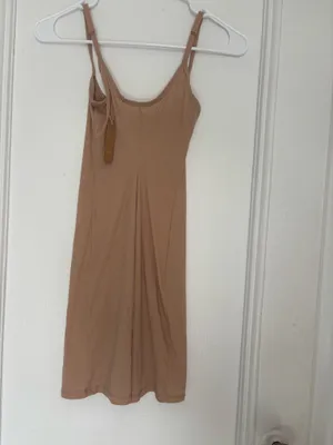 SKIMS Fits Everybody Short Mini Slip Dress in Clay XXS thumbnail 3