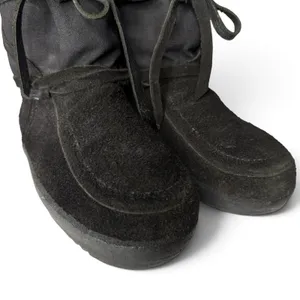 STEGER MUKLUKS Sz 8 Black Moosehide Leather OJIBWA Winter Boots Made In USA thumbnail 4