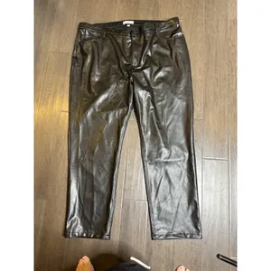 Abercrombie‎ & Fitch Curve Love Vegan Leather 90's Straight Pant Size 37 thumbnail 2