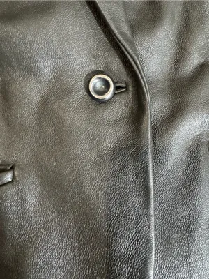 Kasper Dark Olive Leather Single-Button Blazer thumbnail 8