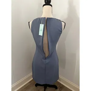 Sleeveless Blue Sheath Dress sz Small NEW Minimalist Office Chic Business Casual thumbnail 4
