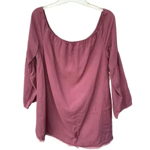 NWT TOBI size Medium peasant boho Festival tunic Pom Pom trim thumbnail 2