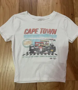 Hollister Cape Town White Baby Tee thumbnail 1