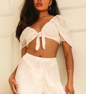 Dippin’ daisy’s pink Marla tie front top NWT thumbnail 2