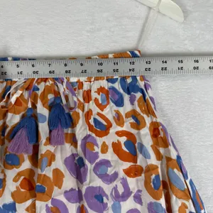 Farm Rio Anthropologie‎ XS Leopard Print Maxi Skirt Orange Purple Blue Viscose thumbnail 3