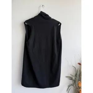 Neiman Marcus Cashmere Vest Womens Medium Black Draped‎ Open Front Cardigan Luxe thumbnail 3