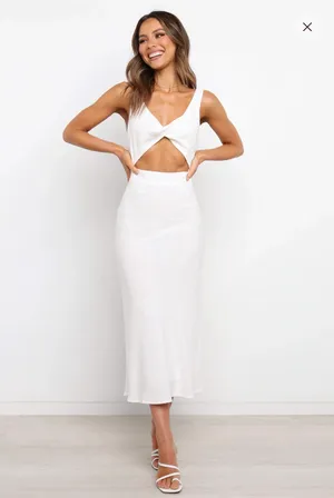 NWT Altar’d State Cream Cutout Twist Front Dress thumbnail 3
