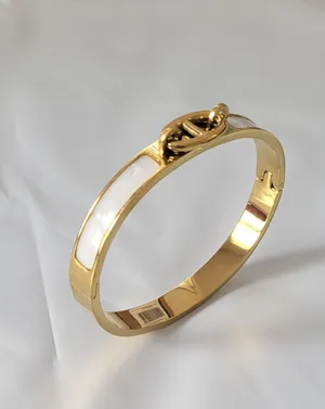 Beautiful 18k gold plated bangle bracelet thumbnail 2