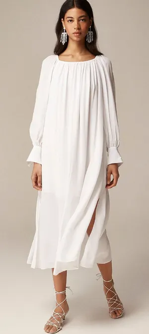 J.Crew Collection Sheer Maxi Dress Viscose Oversized Minimalist Boho Medium NWT thumbnail 1