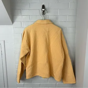 El Huarache Cottons Yellow Textured Button Front 100% Cotton Jacket Size L thumbnail 9