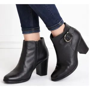 Stuart Weitzman black leather square toe bootie size 8.5 thumbnail 1
