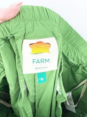Farm Rio Cotton Straight Crop Cargo Pants Women's M Green Utility Chic thumbnail 7