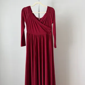 Witchy Burgundy sz S Maxi Oversized Dress Goth Moody Feminine Whimsigoth‎ Witchy thumbnail 3