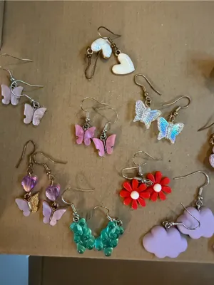 Playful Dangle Earrings for Kids Red thumbnail 4