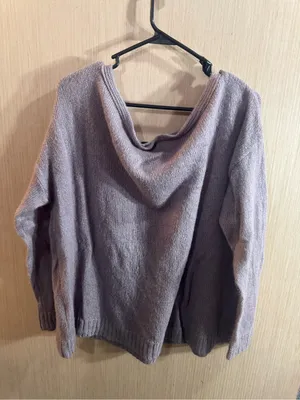 JustFab Off-the-Shoulder Lavender Knit Sweater Size XXL thumbnail 4