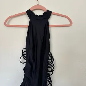 House of CB London Black Ladderback One‎ Piece Swim Zipper Size S thumbnail 4