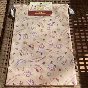 Sanrio Yellow Drawstring Bag With Pochacco Cinnamoroll Pompompurin thumbnail 1