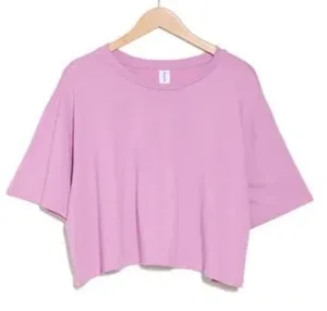 Abound Boxy Cotton Crop T-Shirt Oversized Pink/Lavender Women's Top thumbnail 1