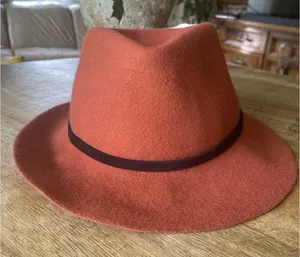 Rust Fedora Hat 100% Wool The Hats Company Filippo Catarzi Italy RN 75343 thumbnail 1